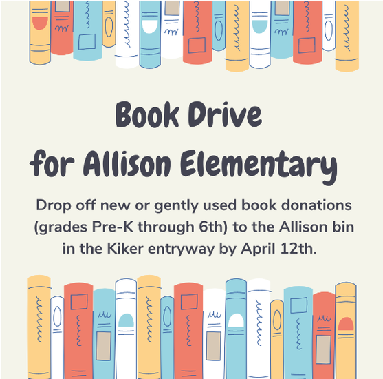 Book Drive for Allison Elementary